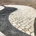 商丘 黄金麻冰裂纹地铺石工地铺装案例