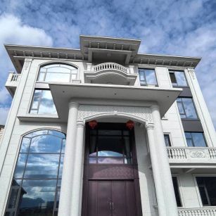 商丘白麻别墅外墙干挂石材效果示例