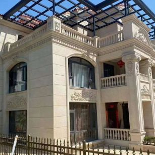 商丘 黄金麻花岗岩荔枝面别墅外墙干挂