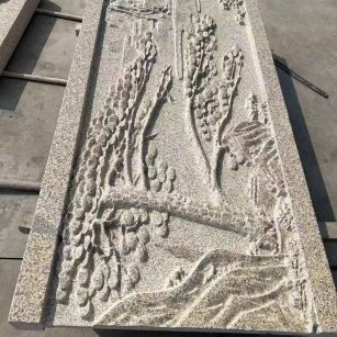 商丘 黄金麻雕刻板浮雕迎客松