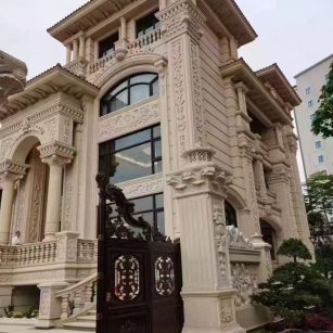 商丘 黄金麻花岗岩别墅外墙干挂效果展示