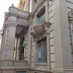 商丘 黄金麻花岗岩光面别墅外墙干挂施工完成