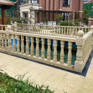 商丘黄金麻花岗岩石材栏杆，扶手，将军柱，花瓶柱