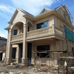 商丘 黄金麻花岗岩石材私人别墅雕花门楼柱阳台栏杆