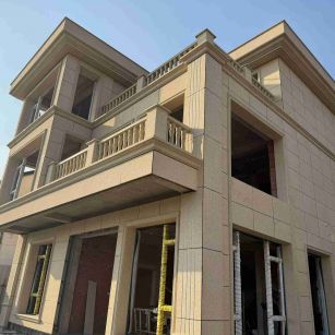 商丘 黄金麻花岗岩石材荔枝面外墙干挂效果展示