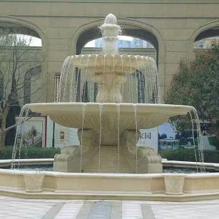 商丘 黄金麻花岗岩异型加工——户外庭院石雕流水喷泉