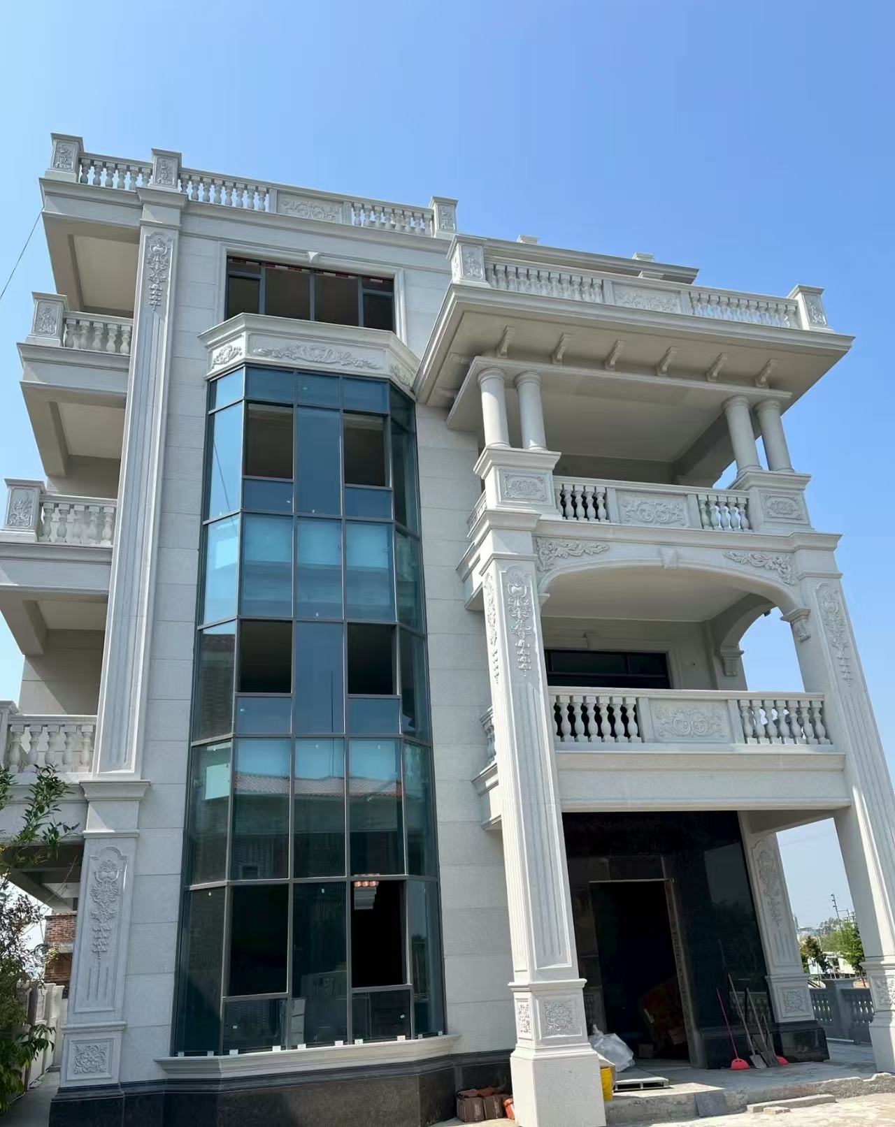 商丘 白麻花岗岩别墅外墙干挂效果展示