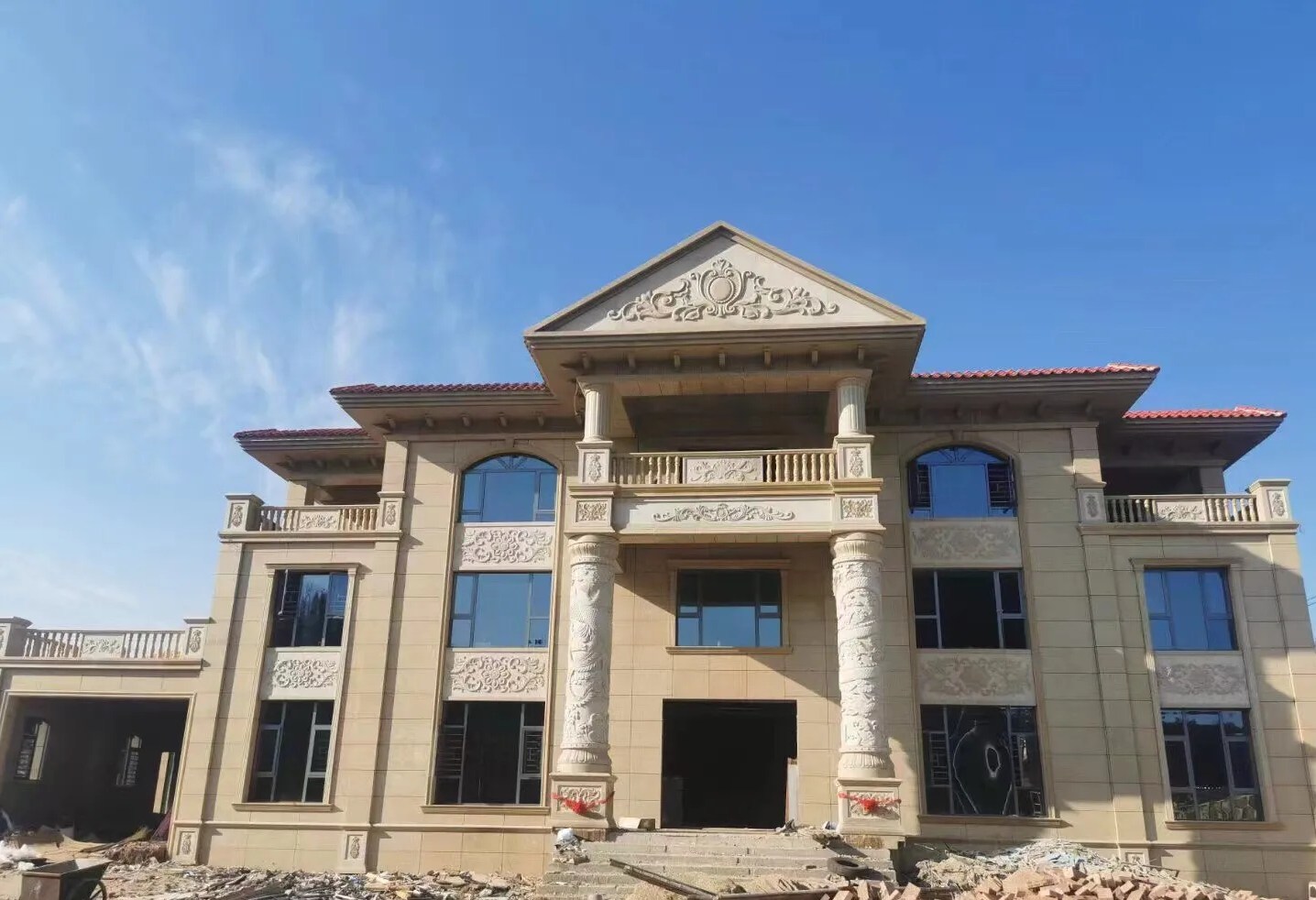 商丘 黄金麻花岗岩别墅外墙干挂