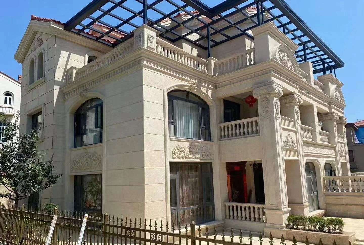 商丘 黄金麻花岗岩荔枝面别墅外墙干挂