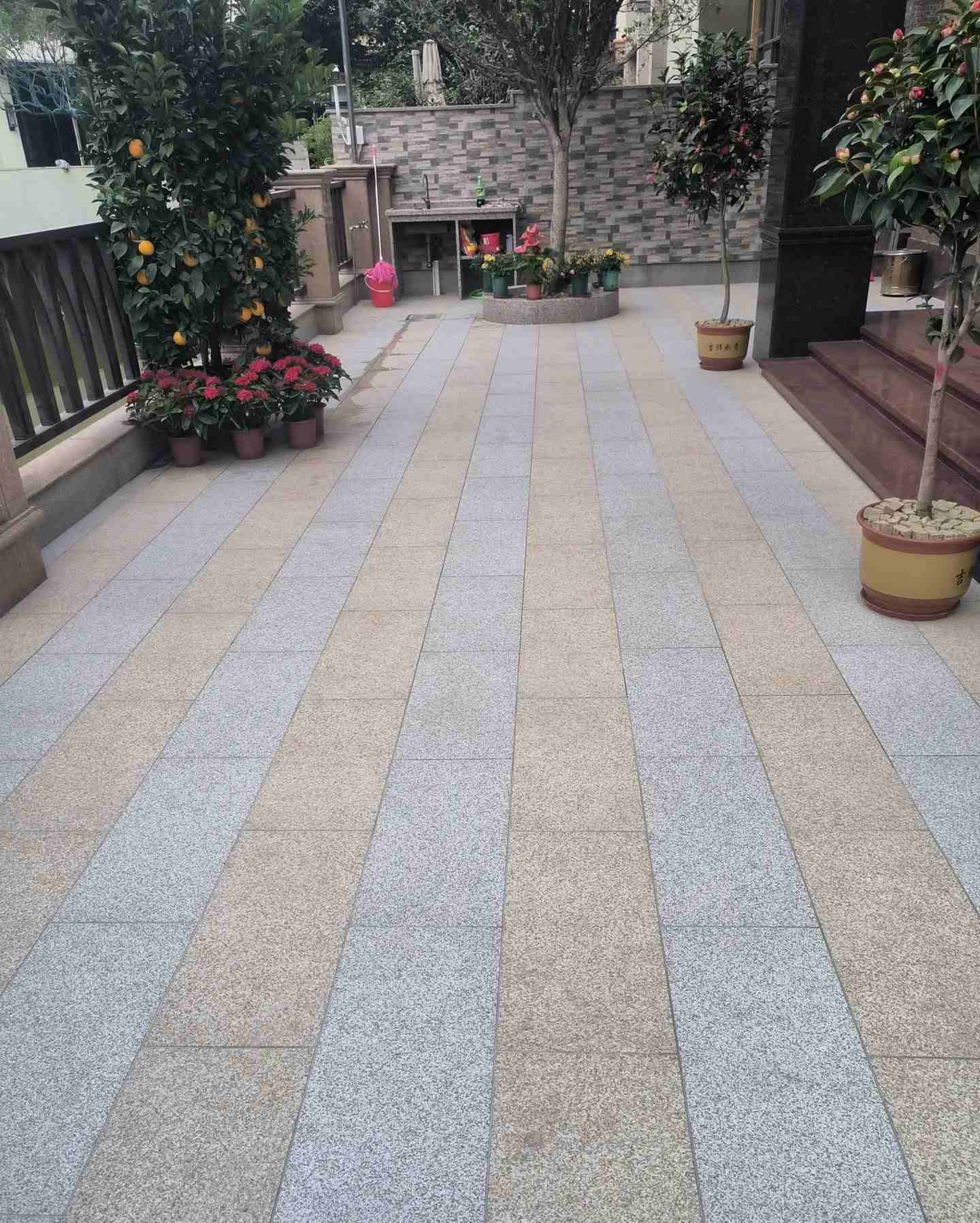 商丘 黄金麻白麻荔枝面庭院铺装展示